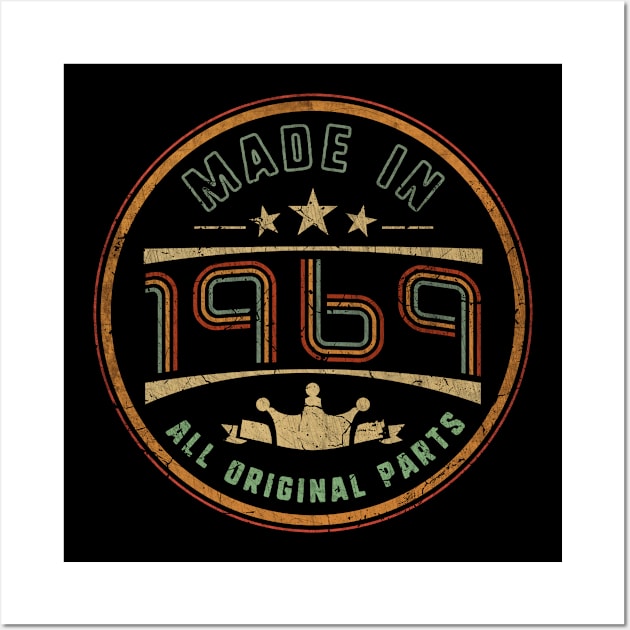 Made In 1969 54th Birthday Wall Art by MintaApparel